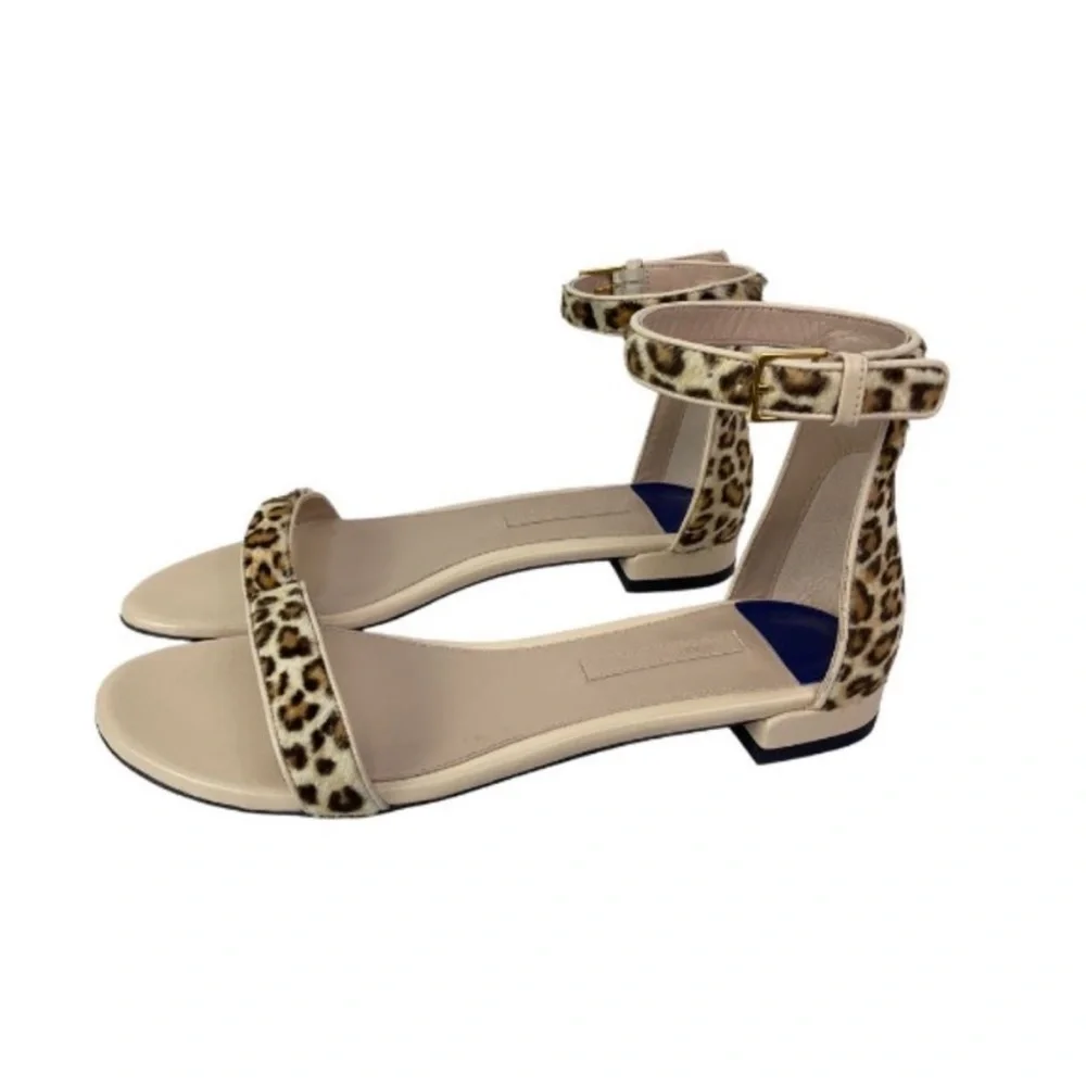 NWT. New in Box. Stuart Weitzman Leopard Print Sandals with Ankle Strap. - Picture 4 of 8